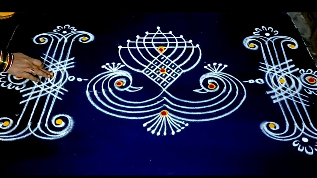 2 Easy Dhanurmasam special kolam / Friday Rangoli design / Margazhi special kolam