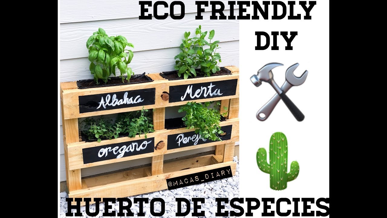 Diy como hacer un Huerto Vertical de Aromáticas con pallets /(2018) Huerto Urbano 🌱
