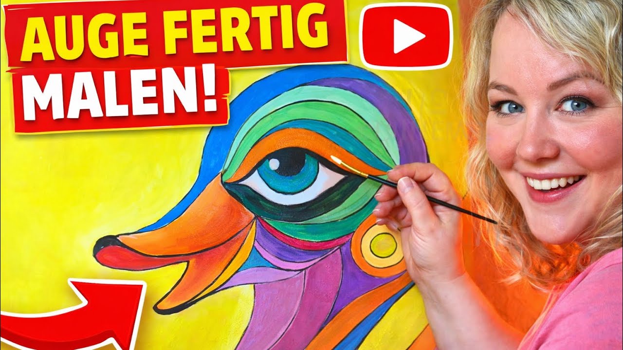 Ich male das Auge fertig – So entsteht meine bunte Kunst-Ente 👁️🦆 | Malprozess Echtzeit