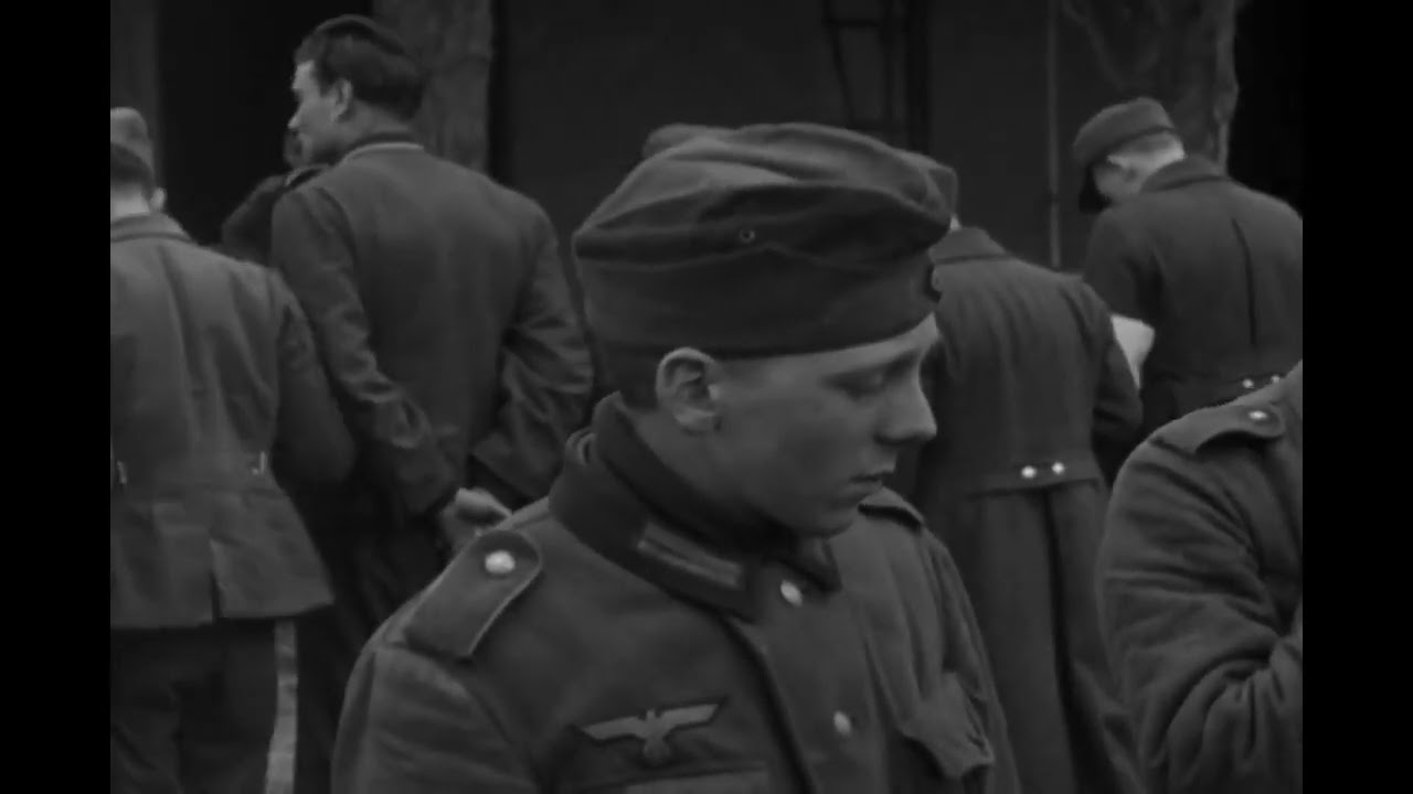 9th Armored Division with German Prisoners in Fritzlar  Germany  March 31  1945720P HD