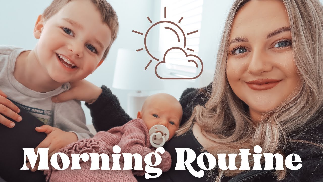 MORNING ROUTINE WITH 3 KIDS | Newborn + 2 Toddlers