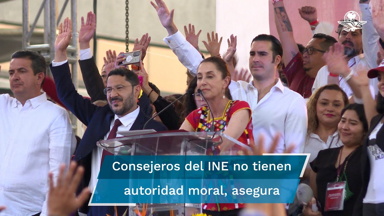 Sheinbaum arremete contra el INE en mitin; 