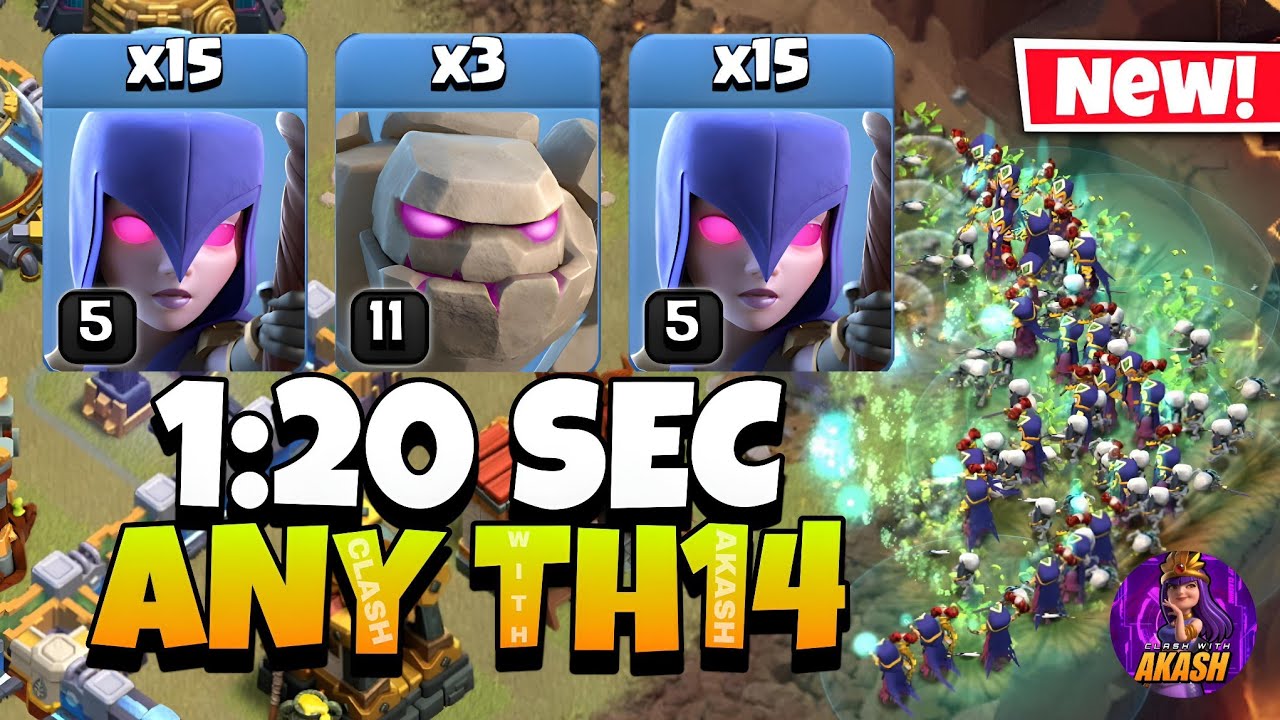 Epic Strategy! TH14 Zap Quake Witch is the Easiest TH14 Attack Strategy in Clash of Clans 🔥