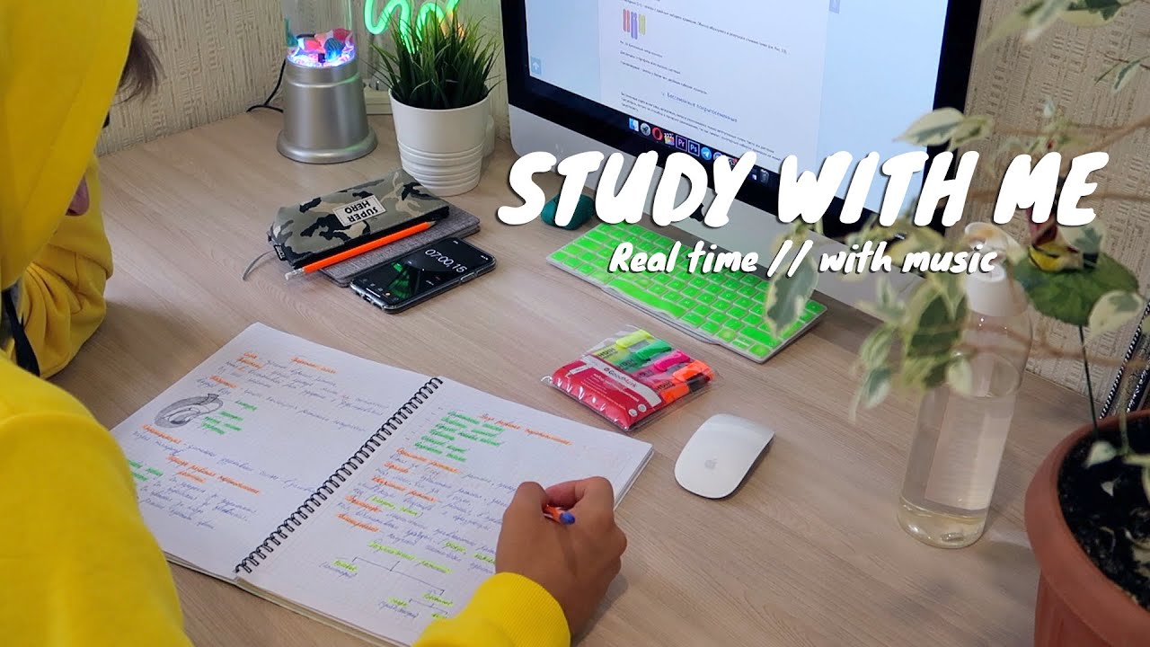 REAL TIME study with me (with music)