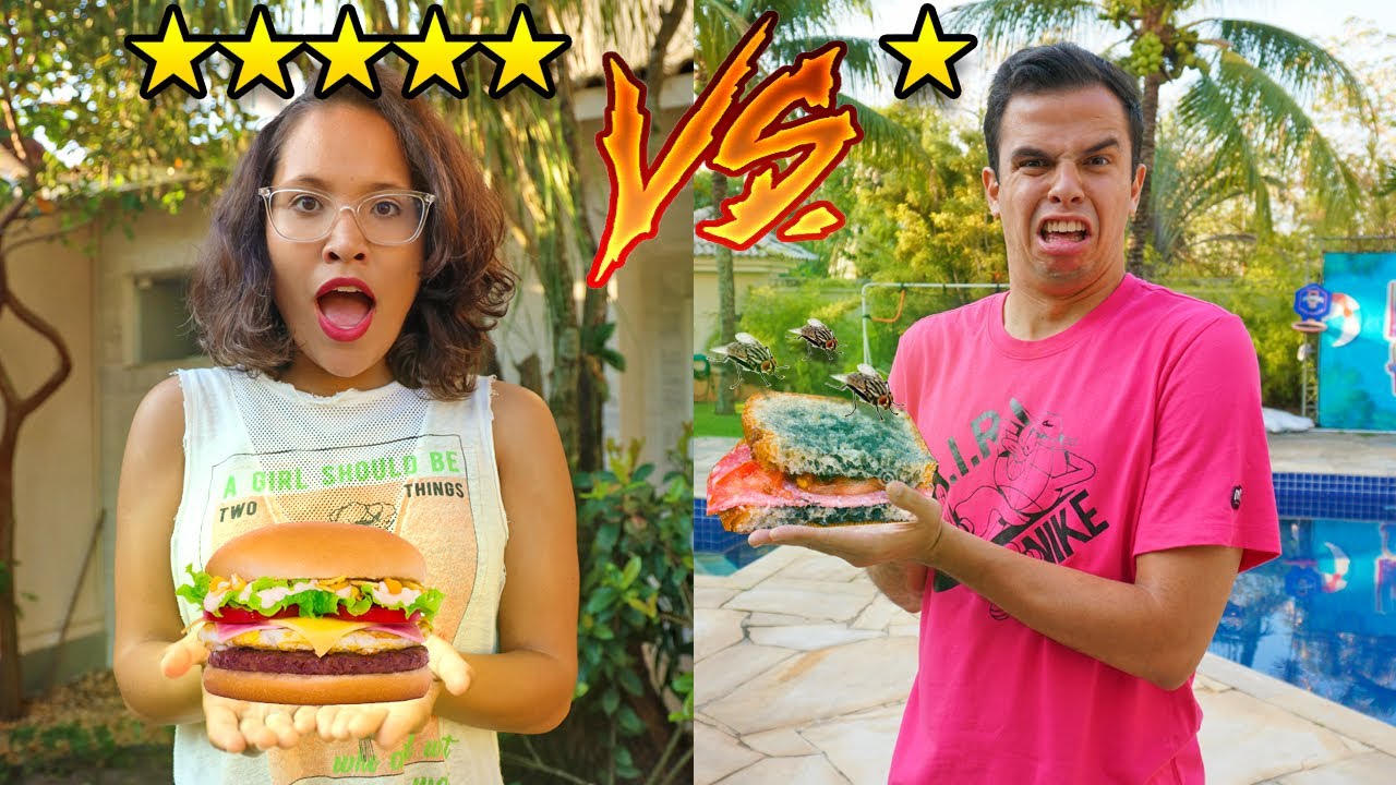 COMIDA 5 ESTRELAS VS COMIDA 1 ESTRELA! -  A ROLETA DECIDE! - LOUCURA