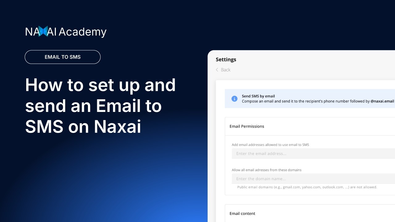How to send an Email to SMS on Naxai