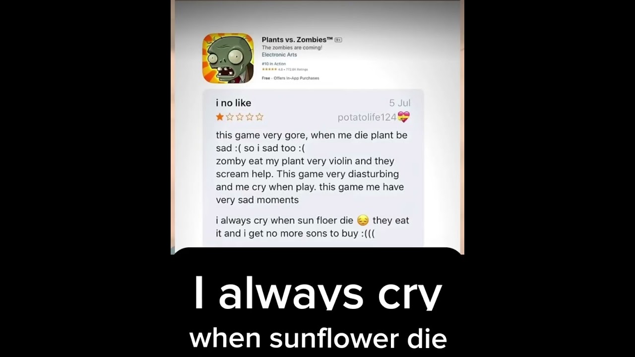 &ldquo;I always cry when sunflower die&rdquo; 🗣️🔥 #memes #fyp #goofy #pvz