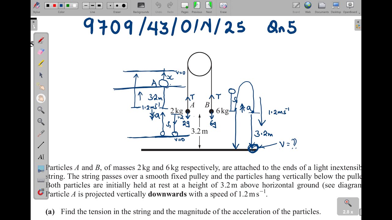 9709/43/O/N/25 -- QN 5 (CONNECTED PARTICLES) -- MECHANICS | MATHEMATICS PAPER 43 OCT/NOV 2025