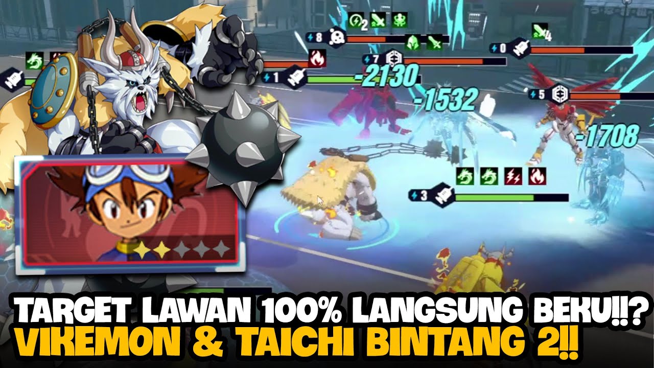100% FREEZE VIKEMON *2!! TAICHI *2 DAPAT BUFF 12% ATK, DEF & HP!! - Digimon The Final Evolution Digi