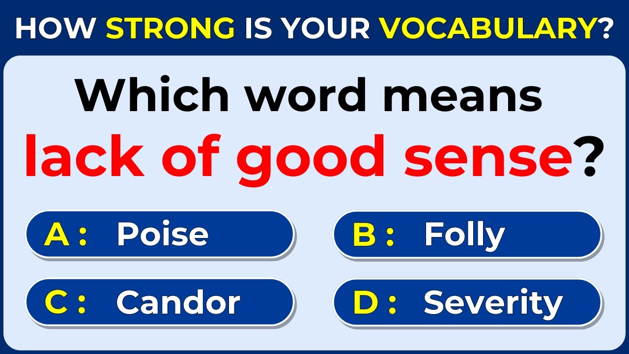 How Strong Is Your Vocabulary? Only 5% Can Score 30/30! Word Definitions | #challenge 60