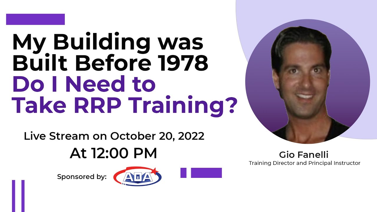My Building was Built Before 1978 Do I Need to Take RRP Training?