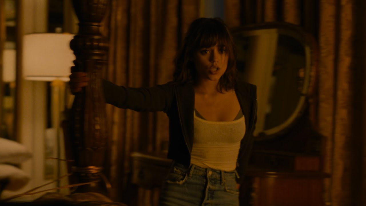 Jenna Ortega Dances to 'Blinding Lights' while The Weeknd is tied up.