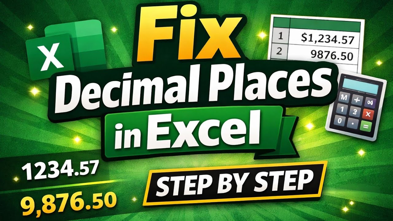 Как быстро исправить количество десятичных знаков в Excel | Как контролировать десятичные числа в...