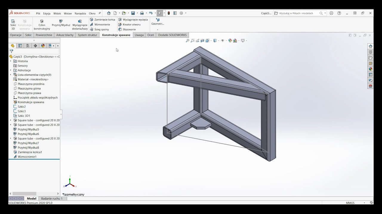 SOLIDWORKS #23 Konstrukcje spawane - kontynuacja