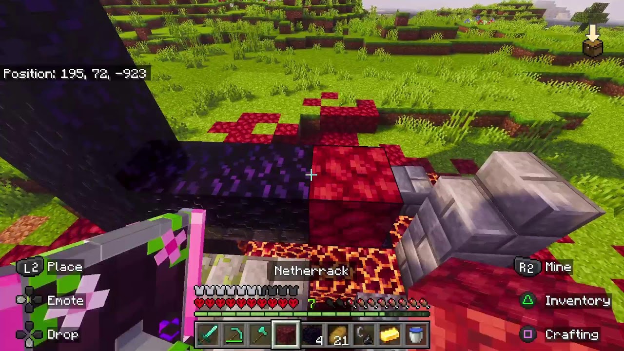 playing minecraft