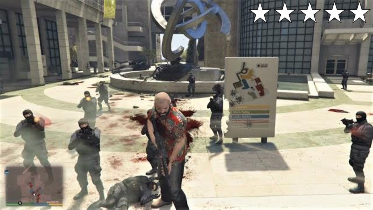 GTA 5 - Michael's FIVE STAR COP BATTLE At KORTZ CENTER (GTA V Funny Moments)