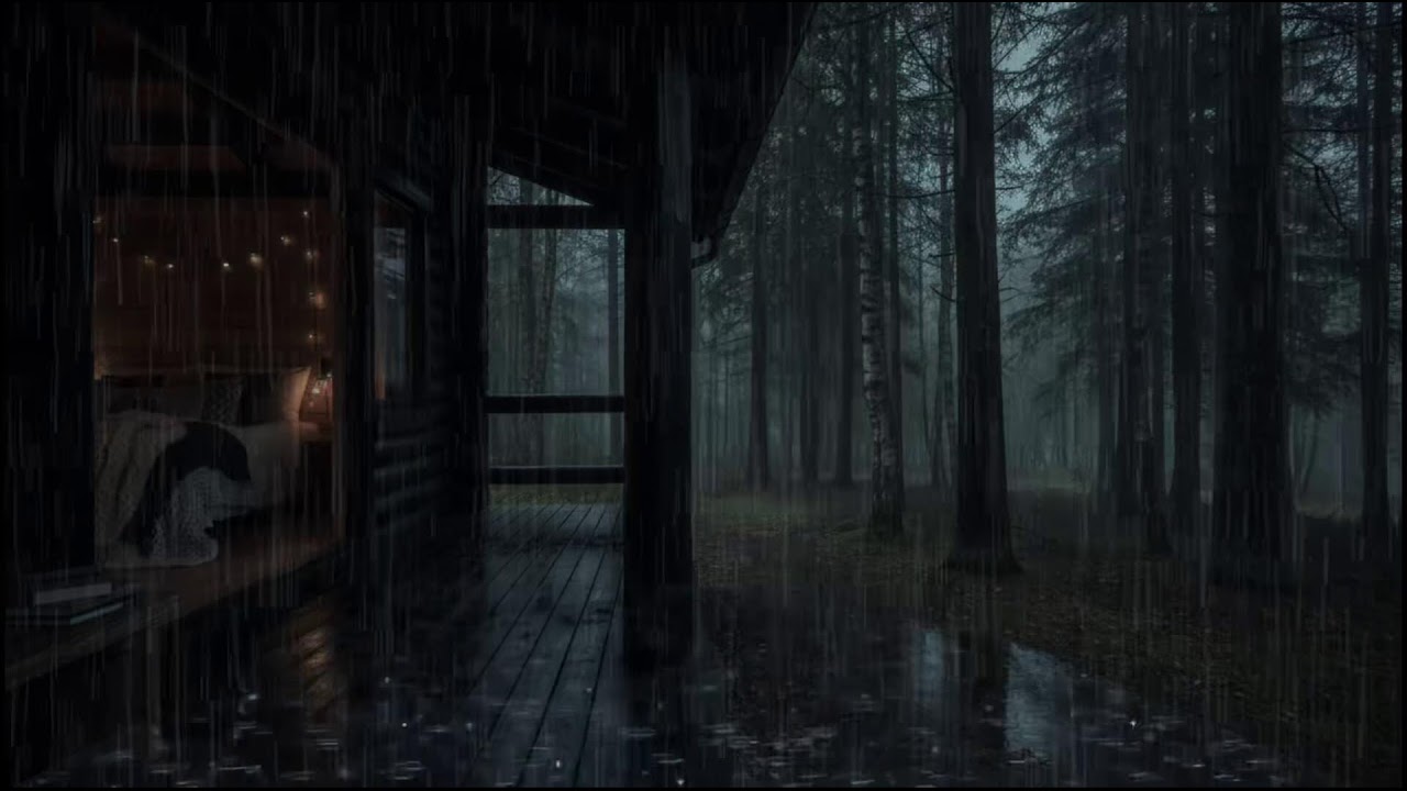 Gentle Rain in the Forest Cabin 🌲🌧 | Soothing Sounds for Restful Sleep