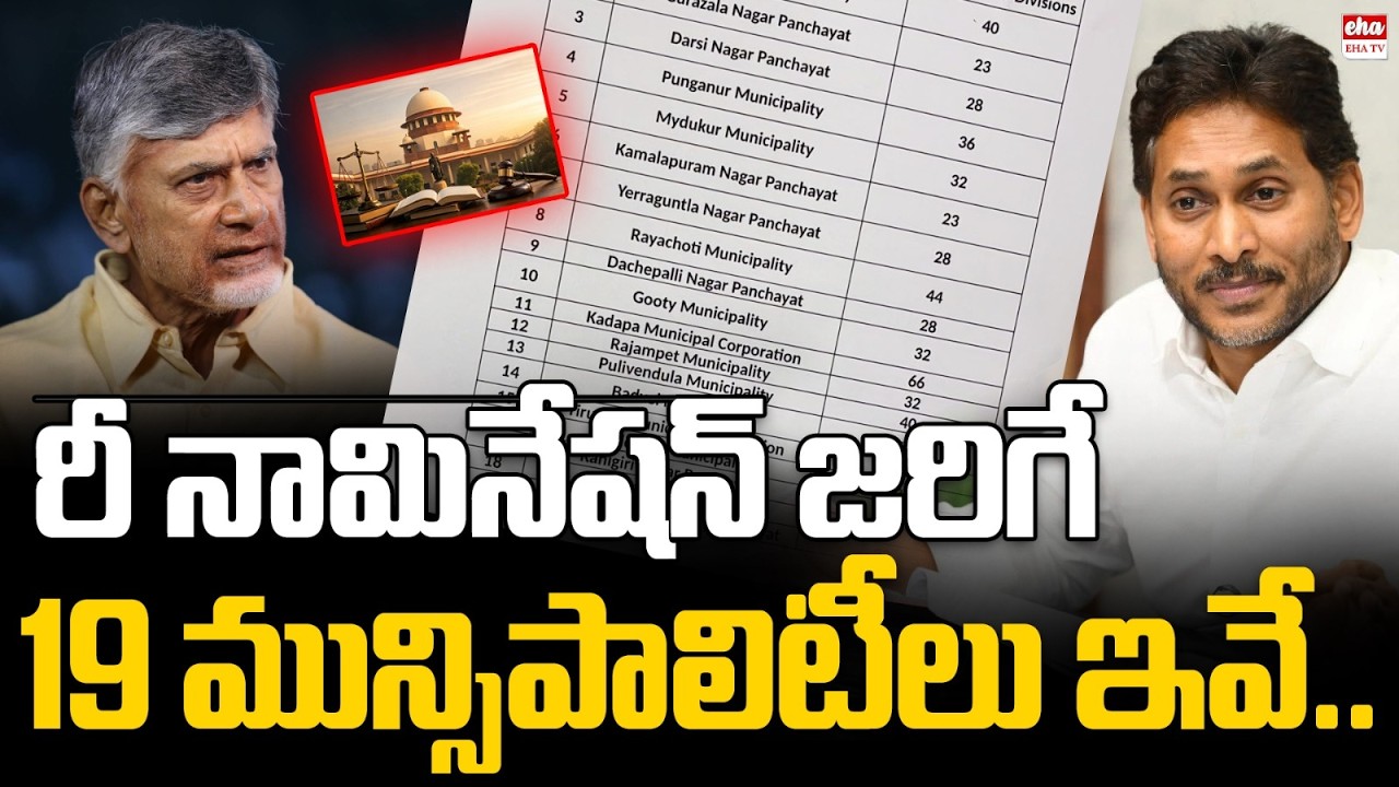 AP Municipal Elections: Re-Nominations in 19 Municipalities | Full List | EHA TV