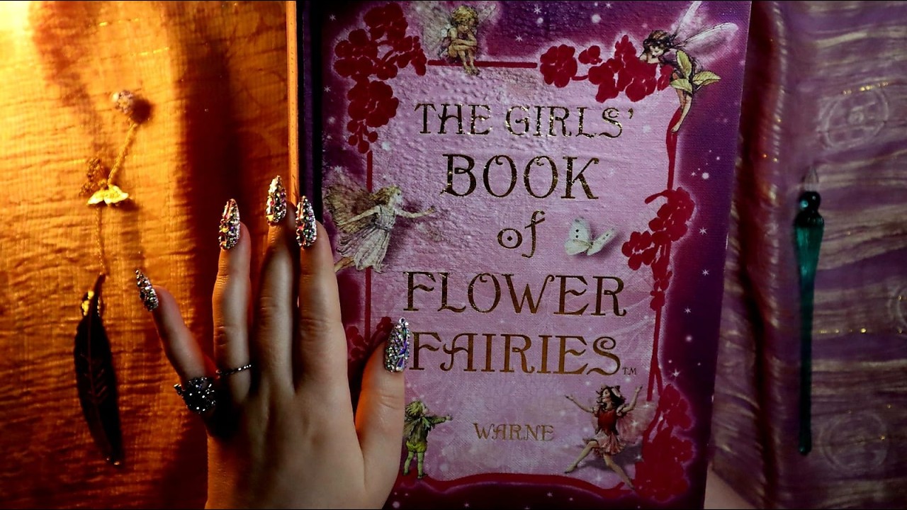 ASMR Charming Book Page Turning, Tapping 📔 Flower Fairies / Whispering, Reading