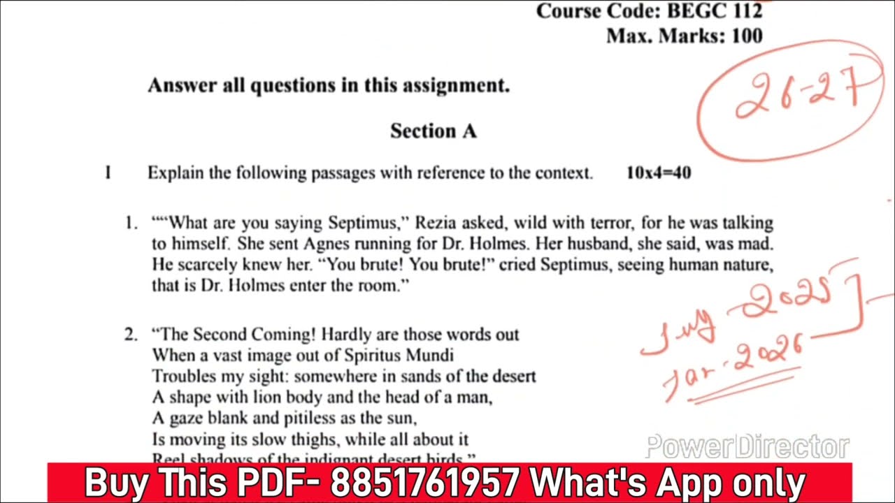 BEGC 112 Solved Assignment 2025-2026 | BEGC 112 Solved Assignment 2026 In English | BEGC 112 IGNOU