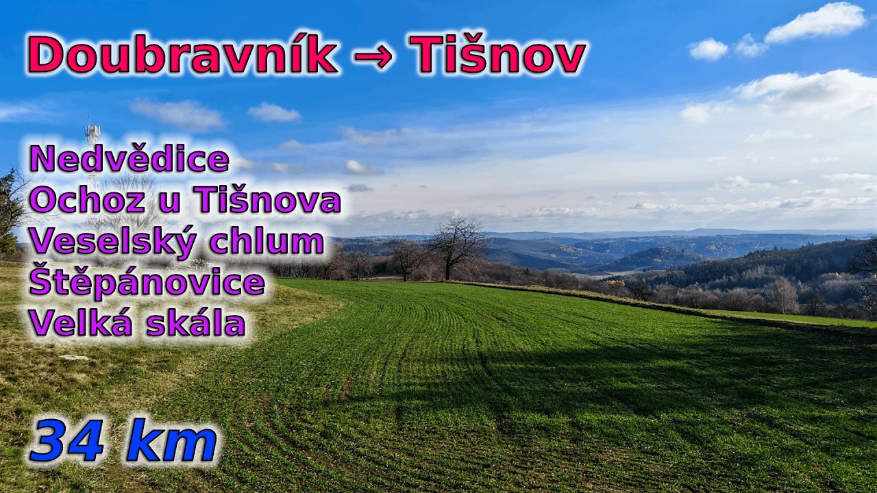 C95 Doubravník - Tišnov (přes Nedvědici a Veselský chlum) [34 km]