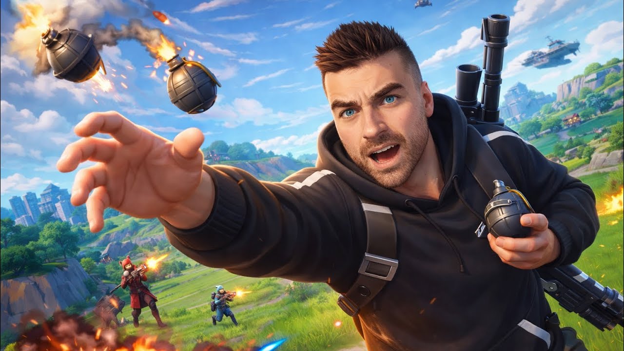 First Grenade Kill And Beautiful Sniper Headshot On Fortnite! 