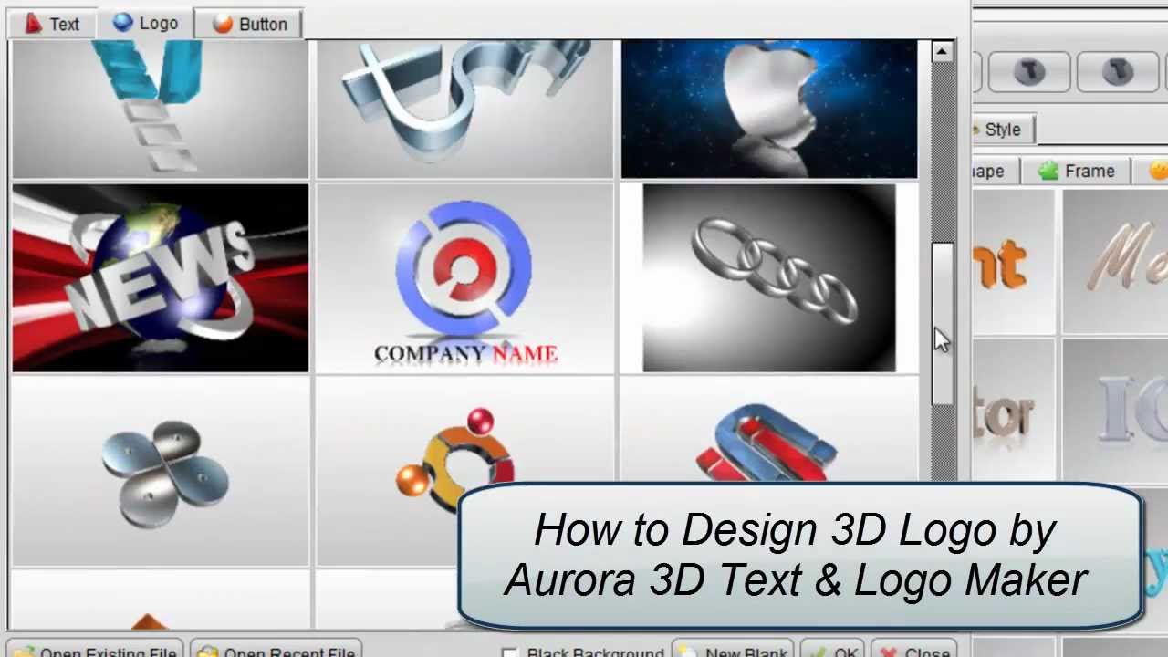 3D Logo Design by Aurora 3D Text & Logo Maker