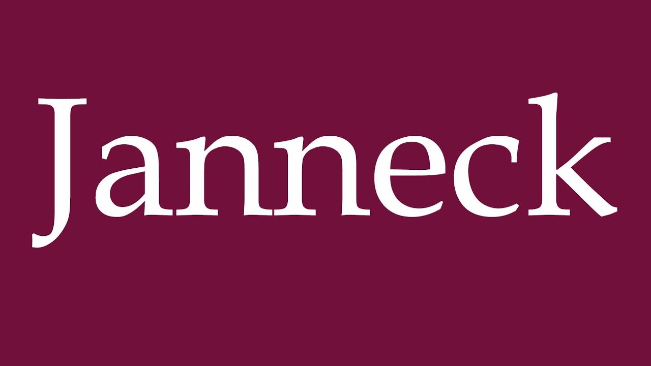 How to Pronounce ''Janneck'' Correctly in German