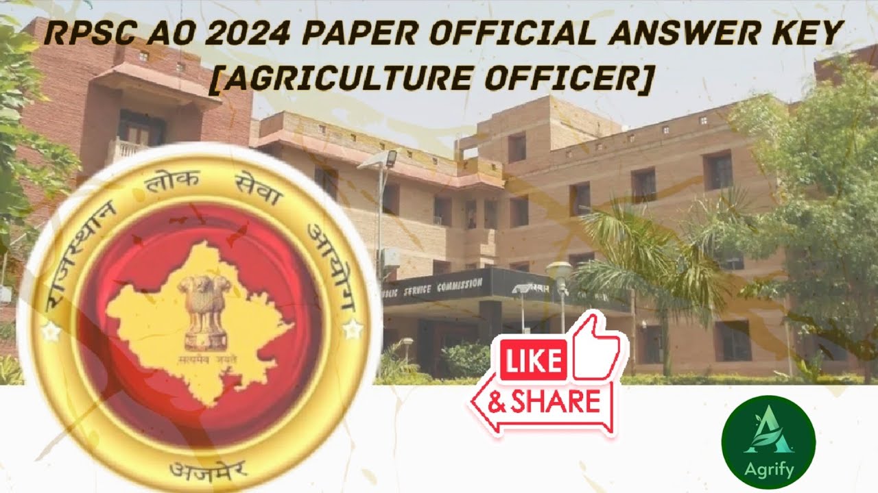 RPSC AO 2024 ANSWER KEY [AGRICULTURE OFFICER] #exam #2025 #rpsc #answerkey #viralvideo #rajasthan