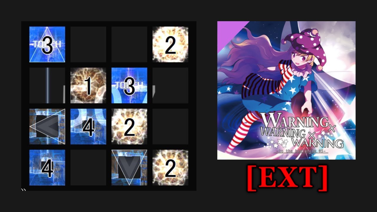【jubeat beyond the Ave.】WARNINGxWARNINGxWARNING [ 2 ](EXT) 譜面確認(シャッター+ハンドクラップ+同時色分け)