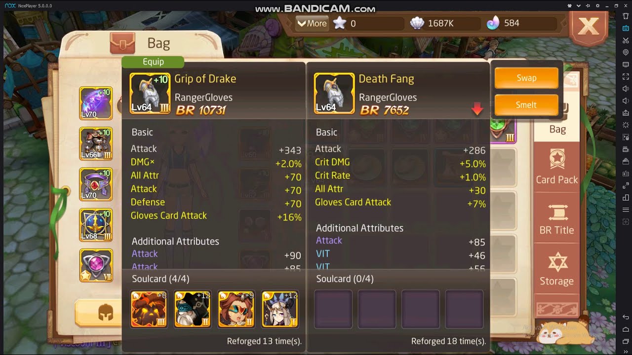 Tales Of Wind - How to Swap Special attributes Gold Equipment