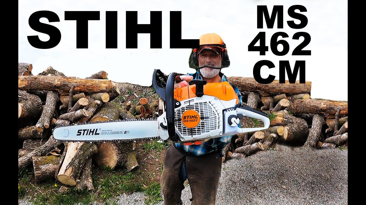 Stihl MS 462 C-M chainsaw IN the yard