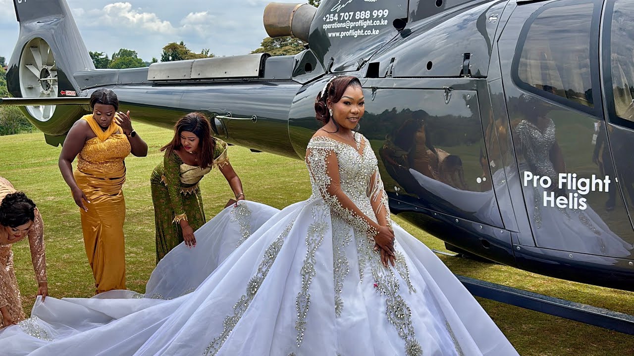 4 CHOPPERS! HOW THE BRIDE-DR PRINCESS MUTISIA ARRIVED AT HER ROYAL WEDDING WITH APOSTLE MUNAI🔥🔥