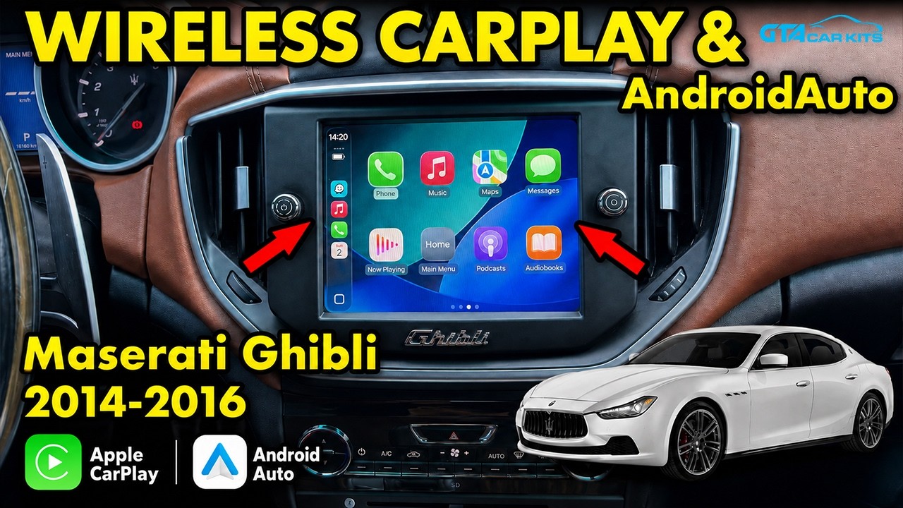 V2 Wireless CarPlay and Wireless AndroidAuto in Maserati Ghibli 2014 2015 2016
