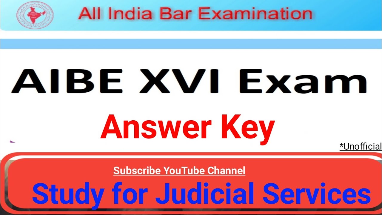 AIBE 16 Answer Key Set B  31 October 2021 | All India Bar Exam | Study for Judicial Services