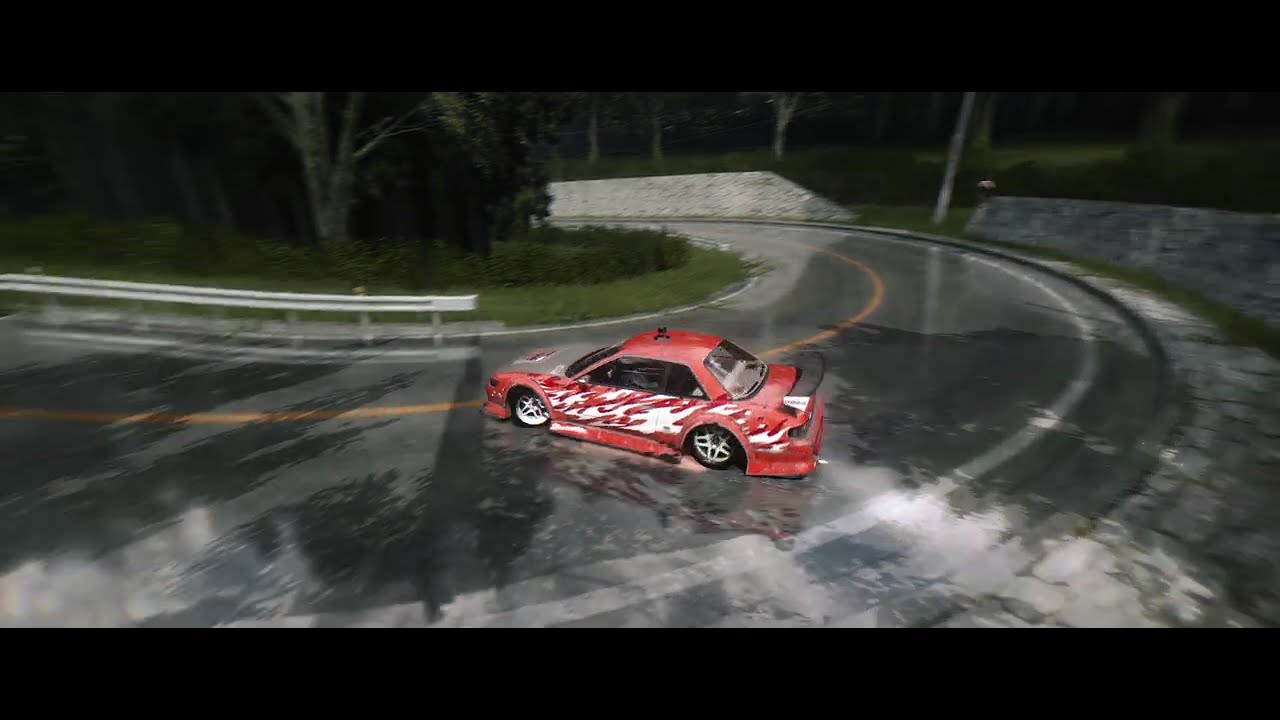 Monster Nissan S13 Silvia Drift Car vs Touge In The Wet