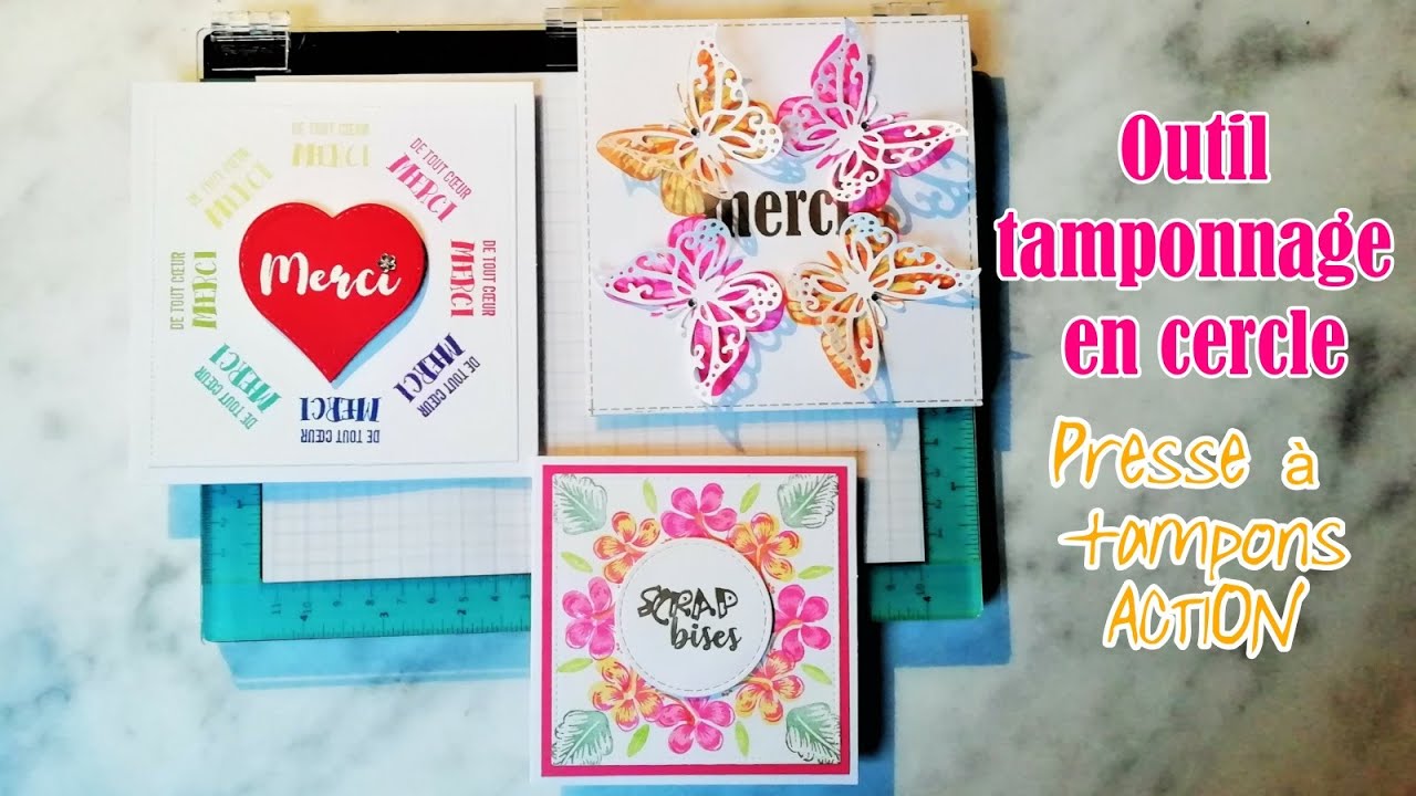 Tutoriel Carterie - Presse tampons ACTION - Outil pour tamponnage en cercle