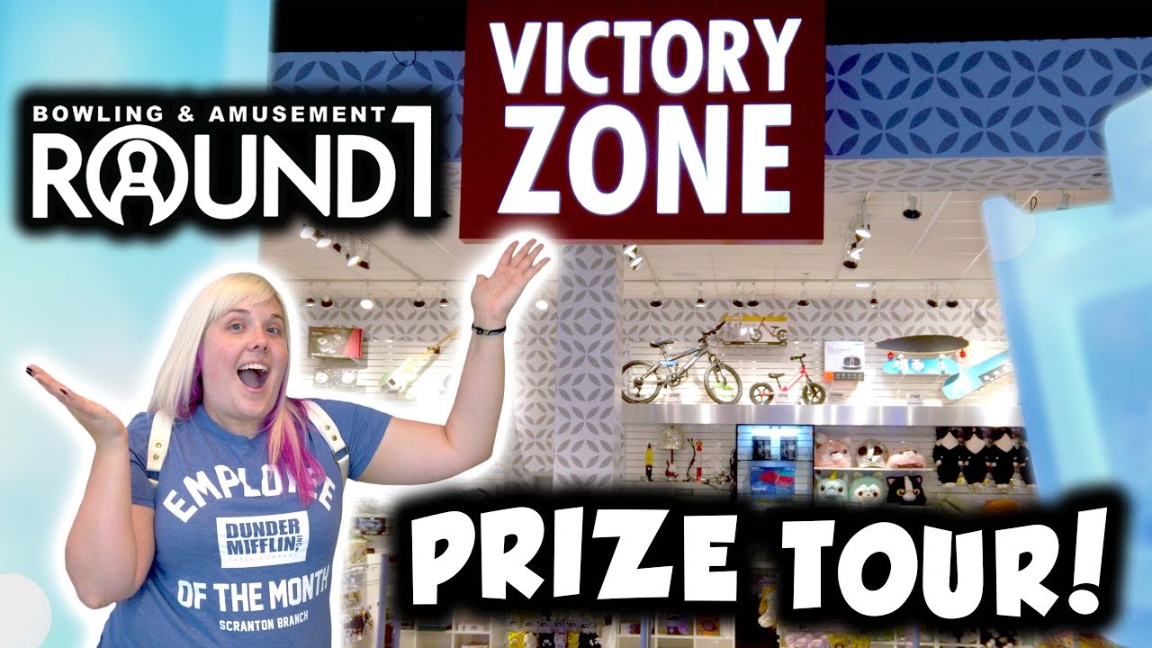 Prize area tour and ticket games at Round 1 arcade!