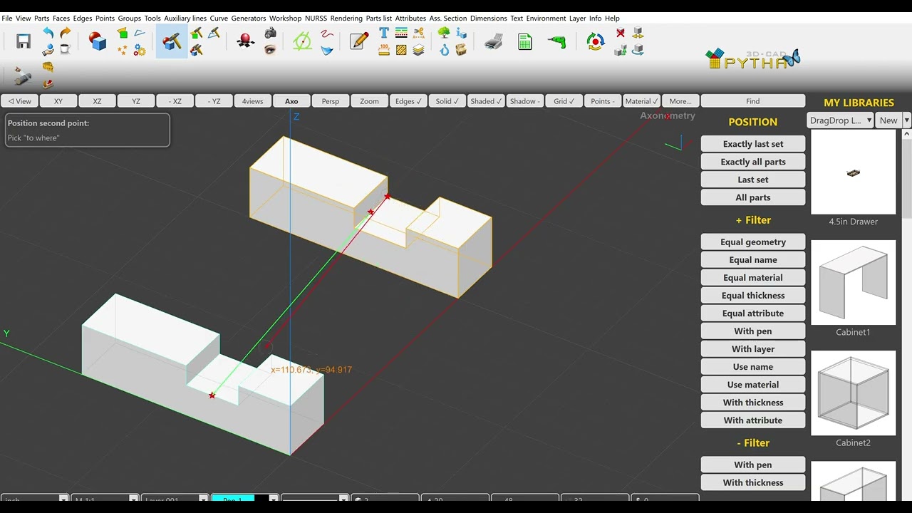 Part Position - 3 points   PYTHA V26    Spence Machinery Company.