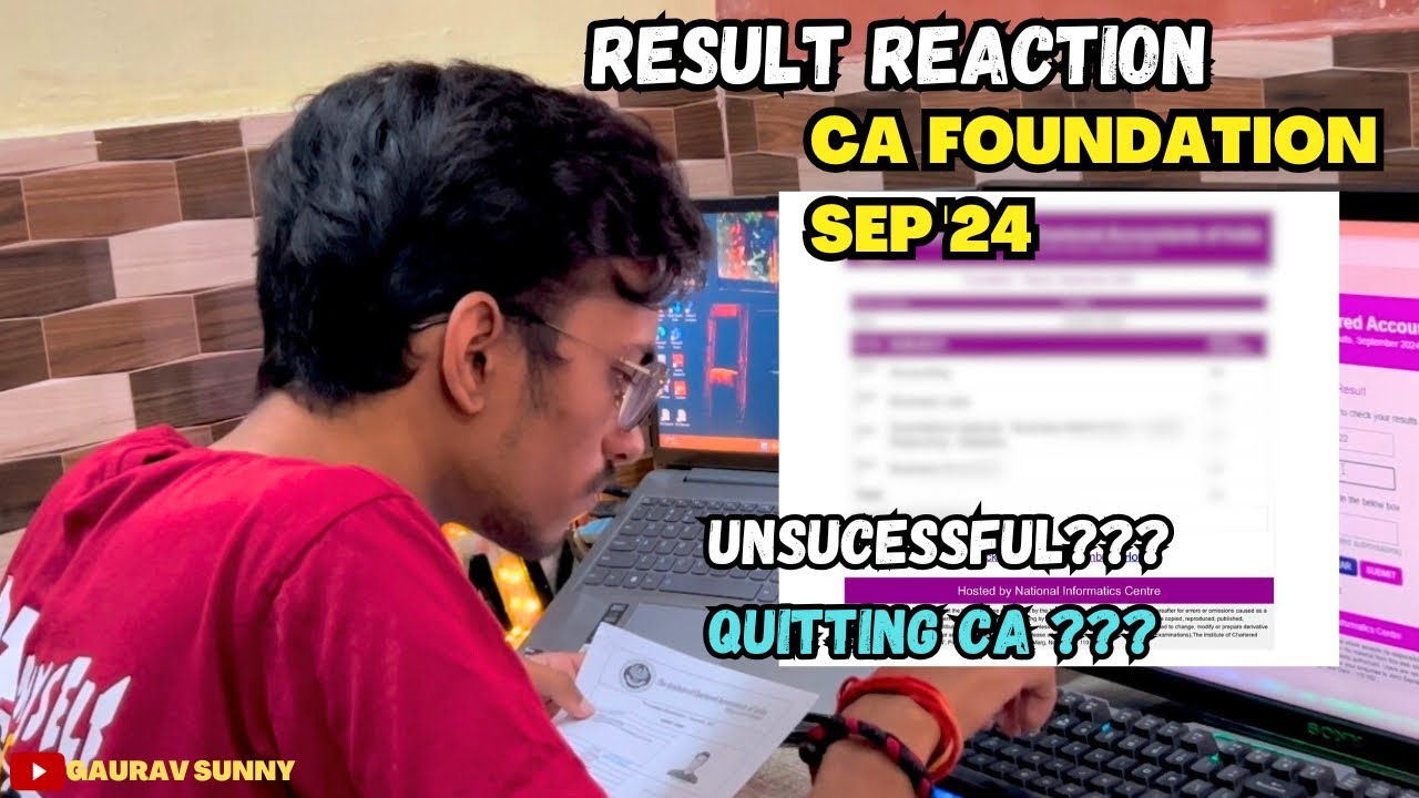CA Foundation Sep&rsquo;24 RESULT REACTION || SEPTEMBER 24 || Result reaction
