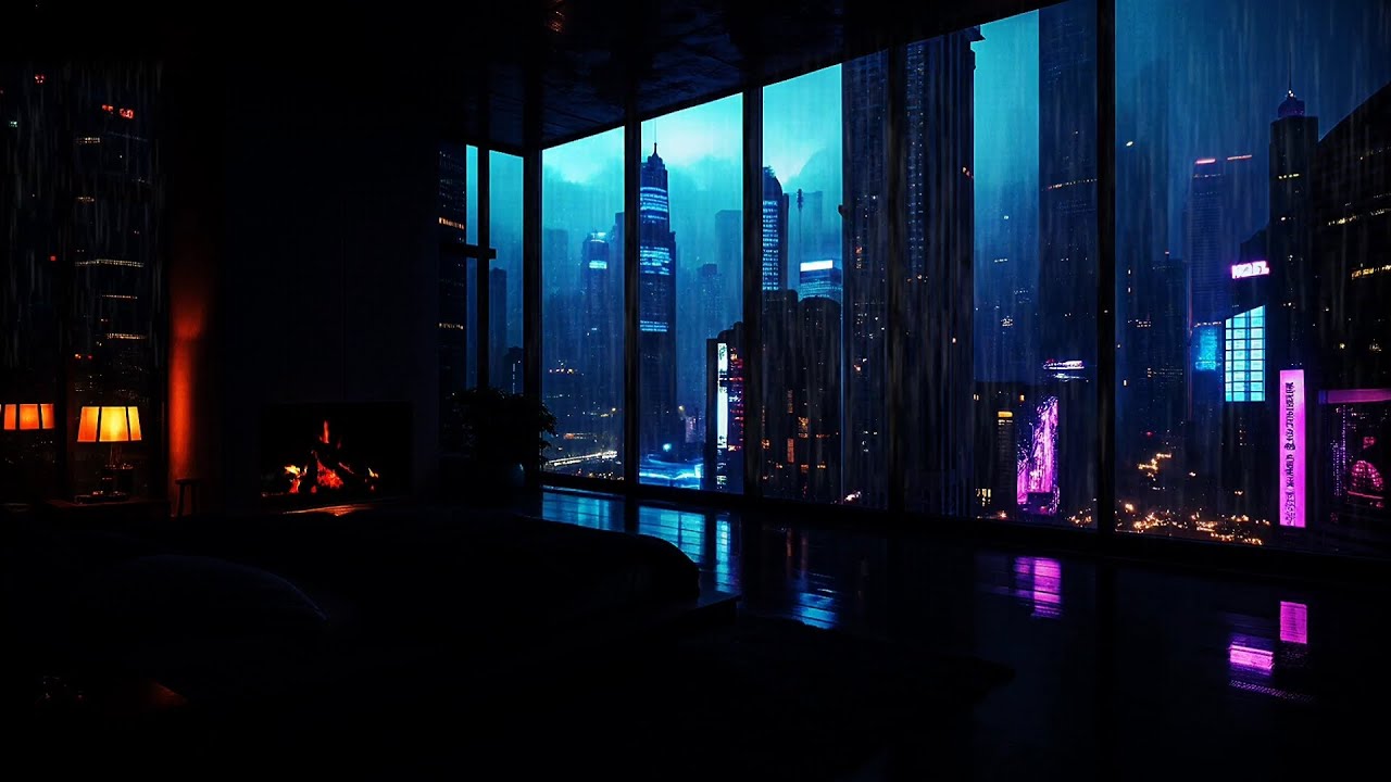 City Rain Sounds for Sleeping | 1-Hours of Pure Relaxation 🌧️⚡