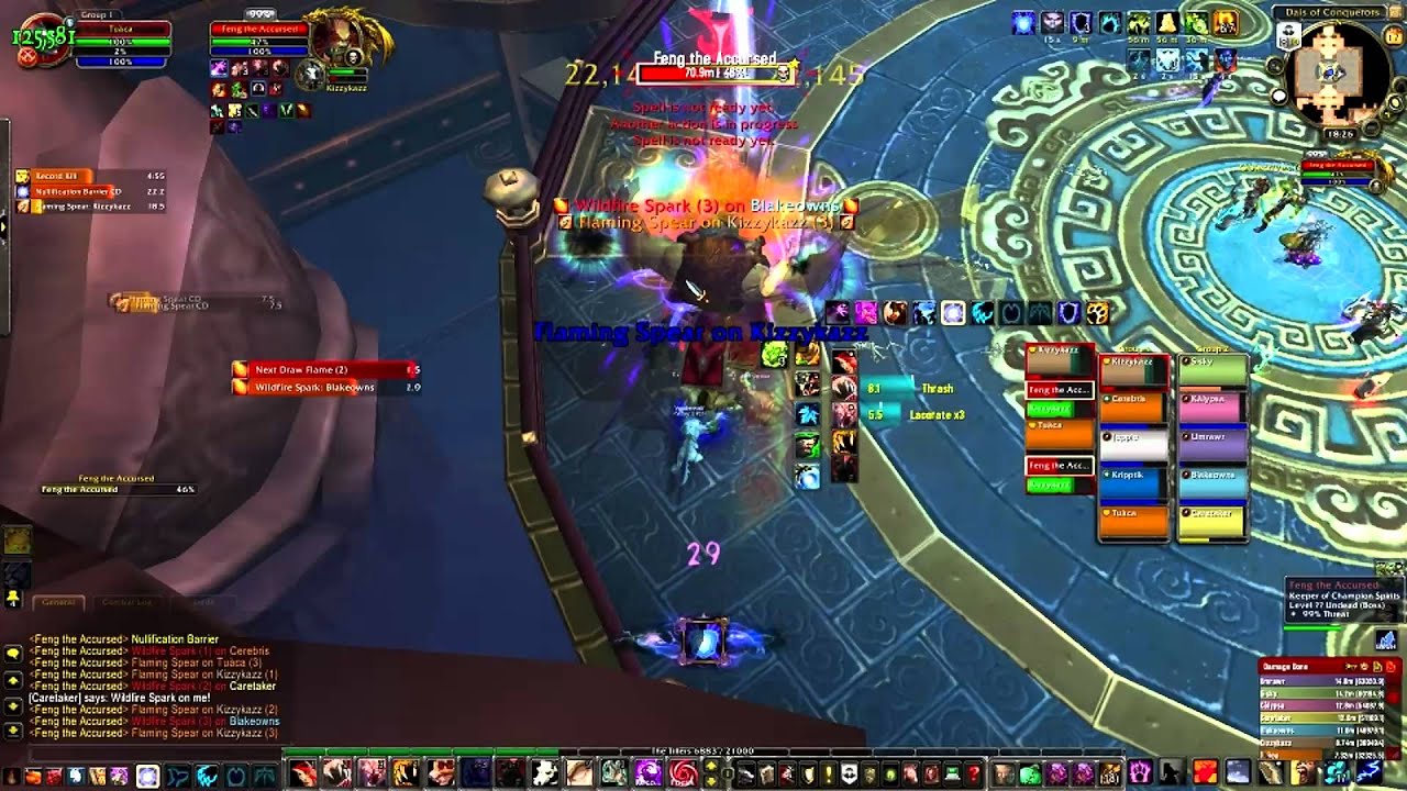 Feng the Accursed 10man Normal, Mogu'shan Vaults - Druid Tank POV (with vent)