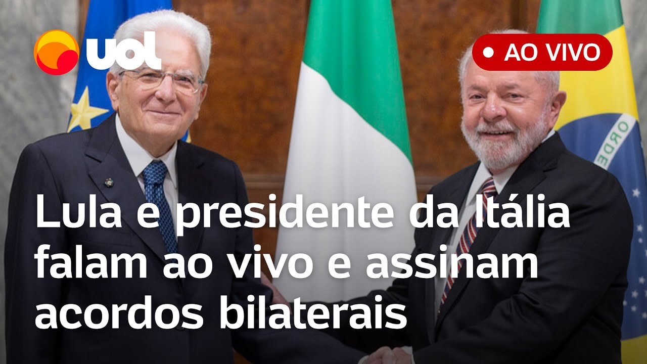 Lula e Sergio Mattarella falam ao vivo e assinam acordos bilaterais entre Brasil e Itália; assista