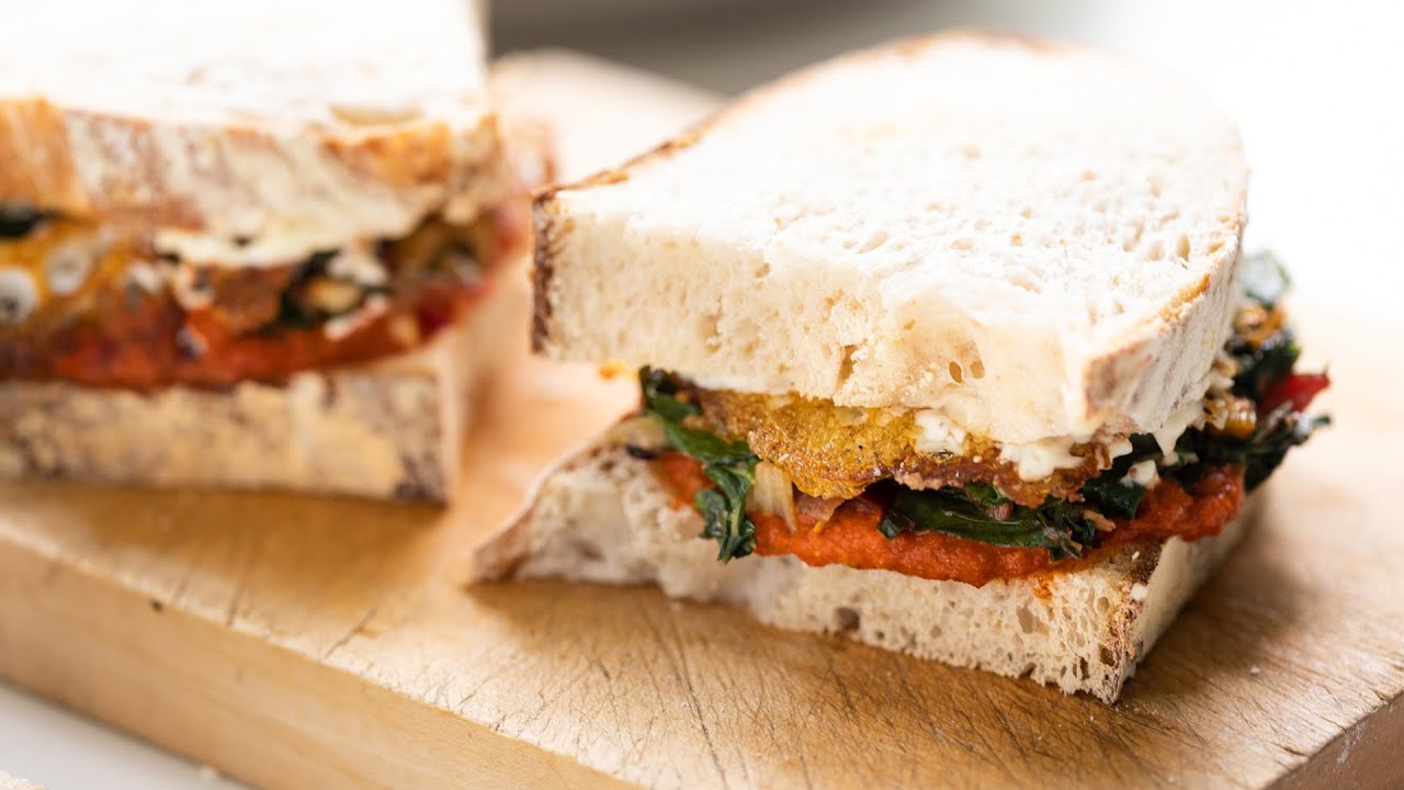 Swiss Chard & Harissa Egg Sandwich