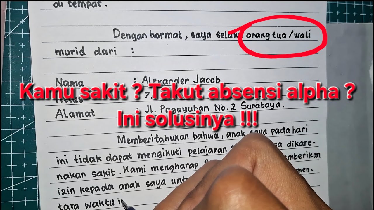 Guru Biasanya Minta Format Ini | Surat Izin Sakit Tulisan Tangan
