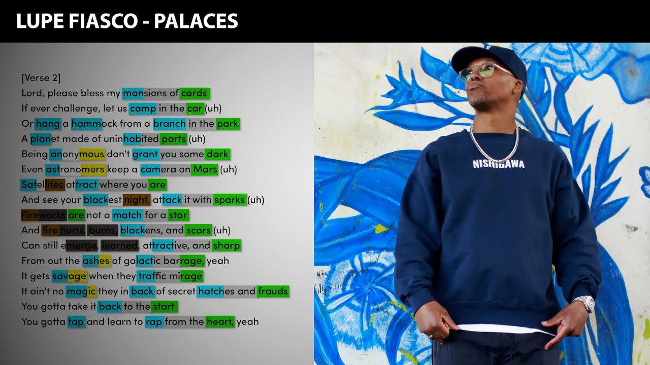 Lupe Fiasco - Palaces [Rhyme Scheme] Highlighted