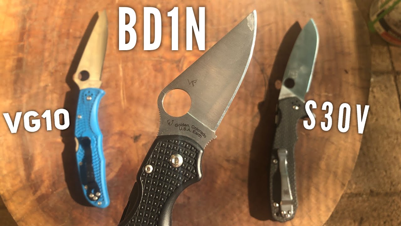 CTS BD1N - Spyderco Para 3 Lightweight Steel - VG10 and S30V comparison