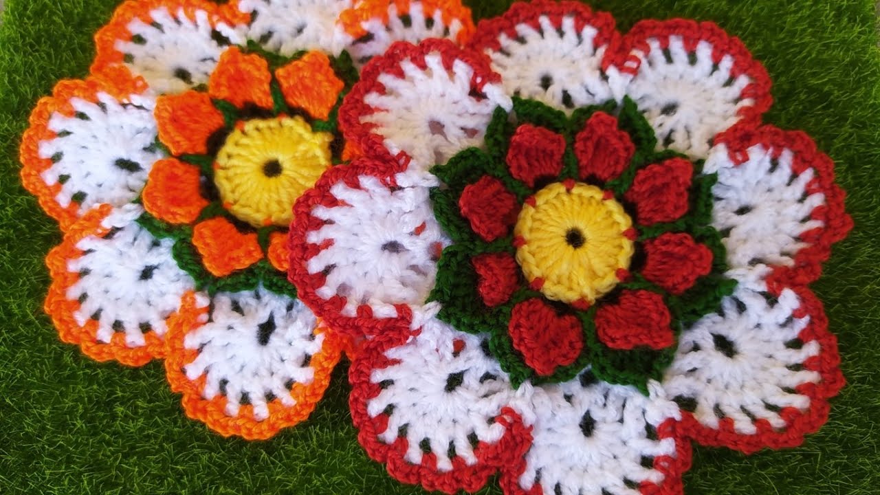 Centrino ad Uncinetto 💛🧡 Tutorial - Crochet Doily 🌾 Centro de Mesa Crochet