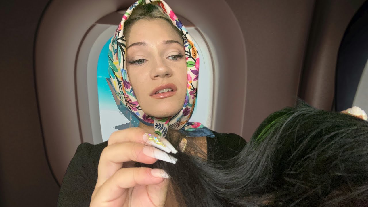 ASMR Balkan Auntie Does Your Hair on the Airplane (Accent, Roleplay)