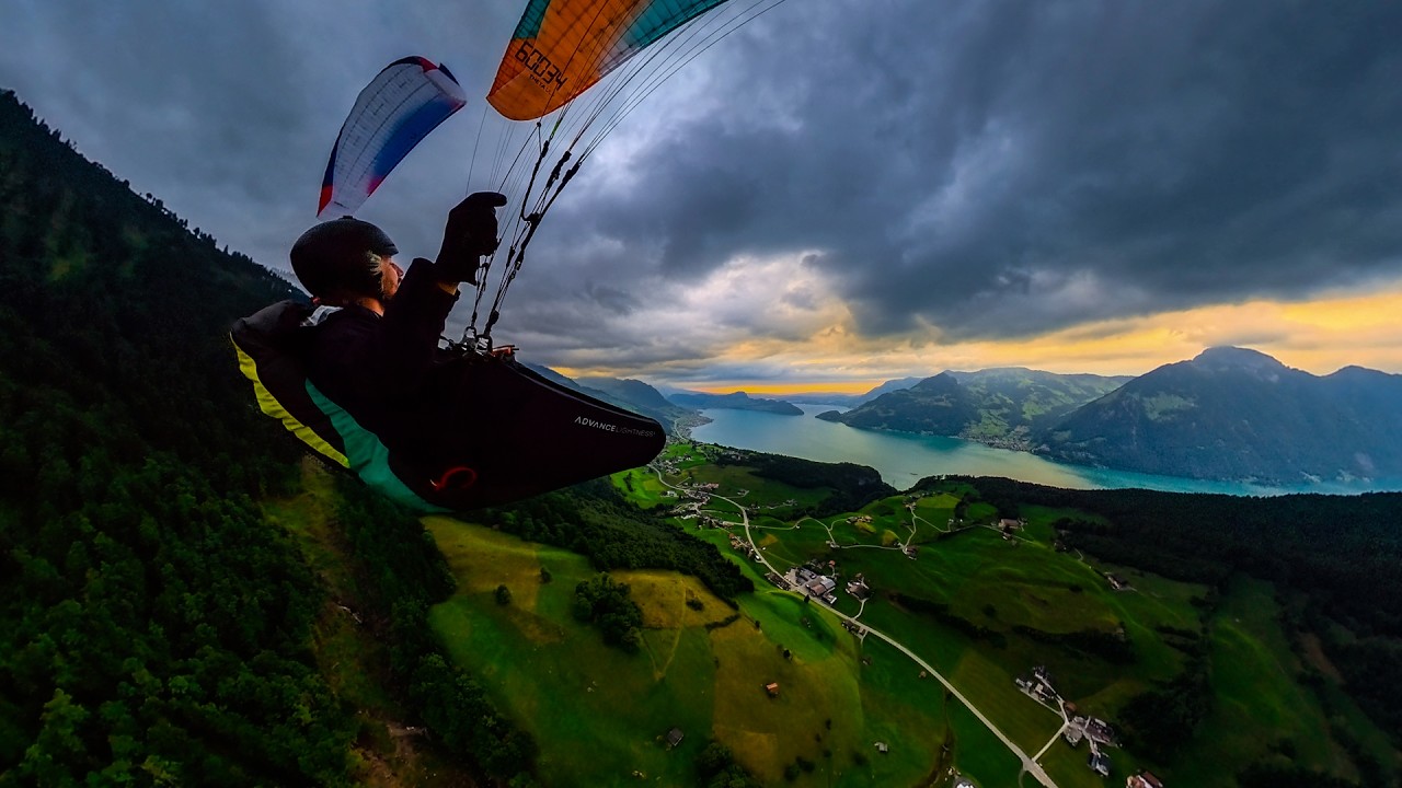 Sunset Soaring at Niederbauen | Dancing on the Edge of the Clouds with Theta Bro